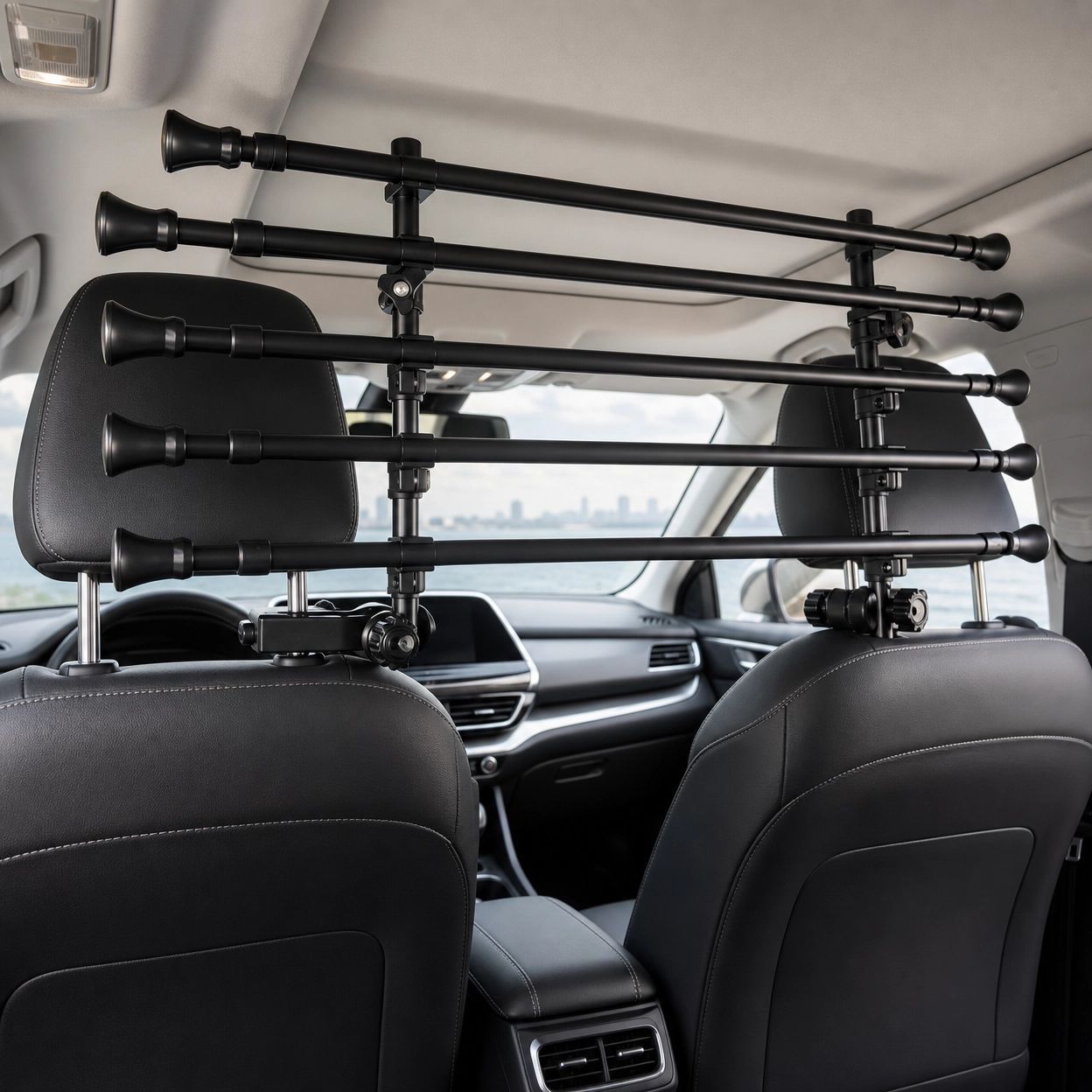 Tubular Rear-Seat Vehicle Pet Barrier detail view