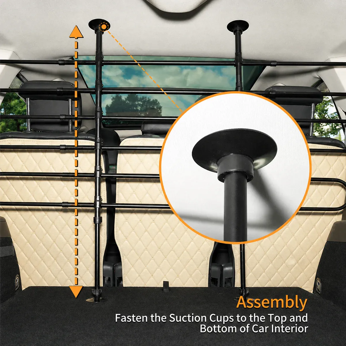 Expandable Steel-Tube Vehicle Pet Barrier Main view